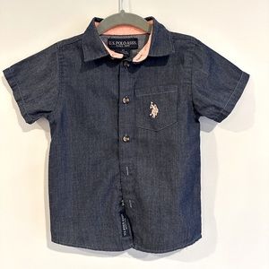Ralph Lauren Boys Denim Cotton Poplin Shirt Size 5